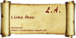 Linka Ákos névjegykártya
